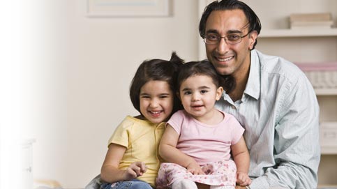 Father with his daughters