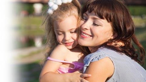 Mother with her daughter